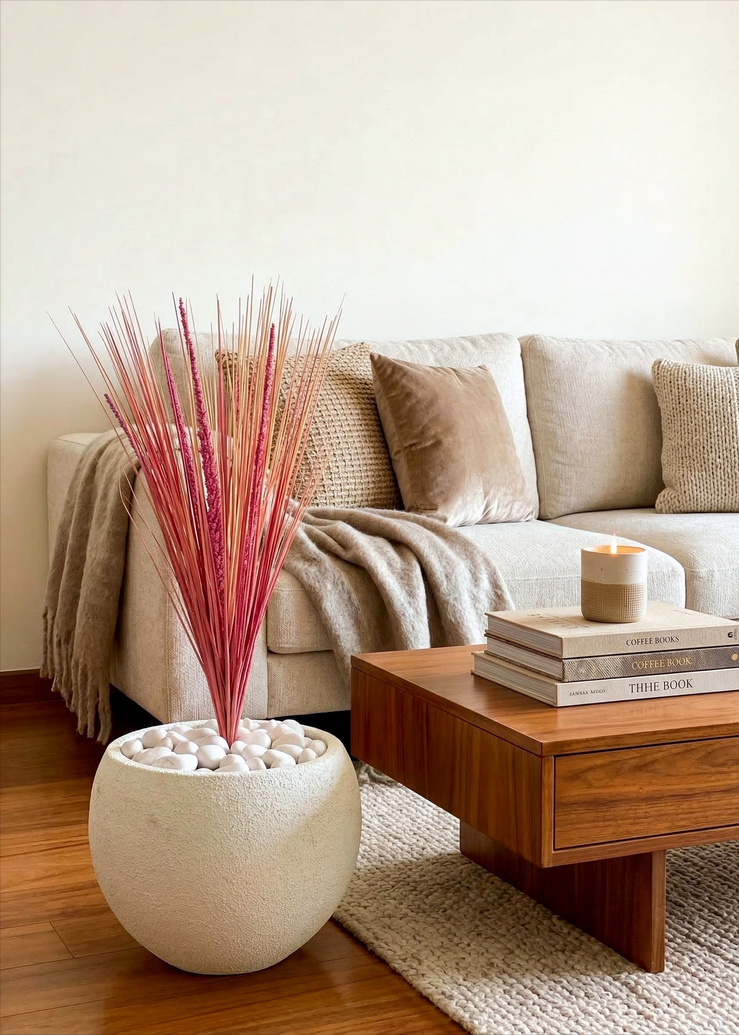 Artificial Purple Pampas Bunch - 2 Feet