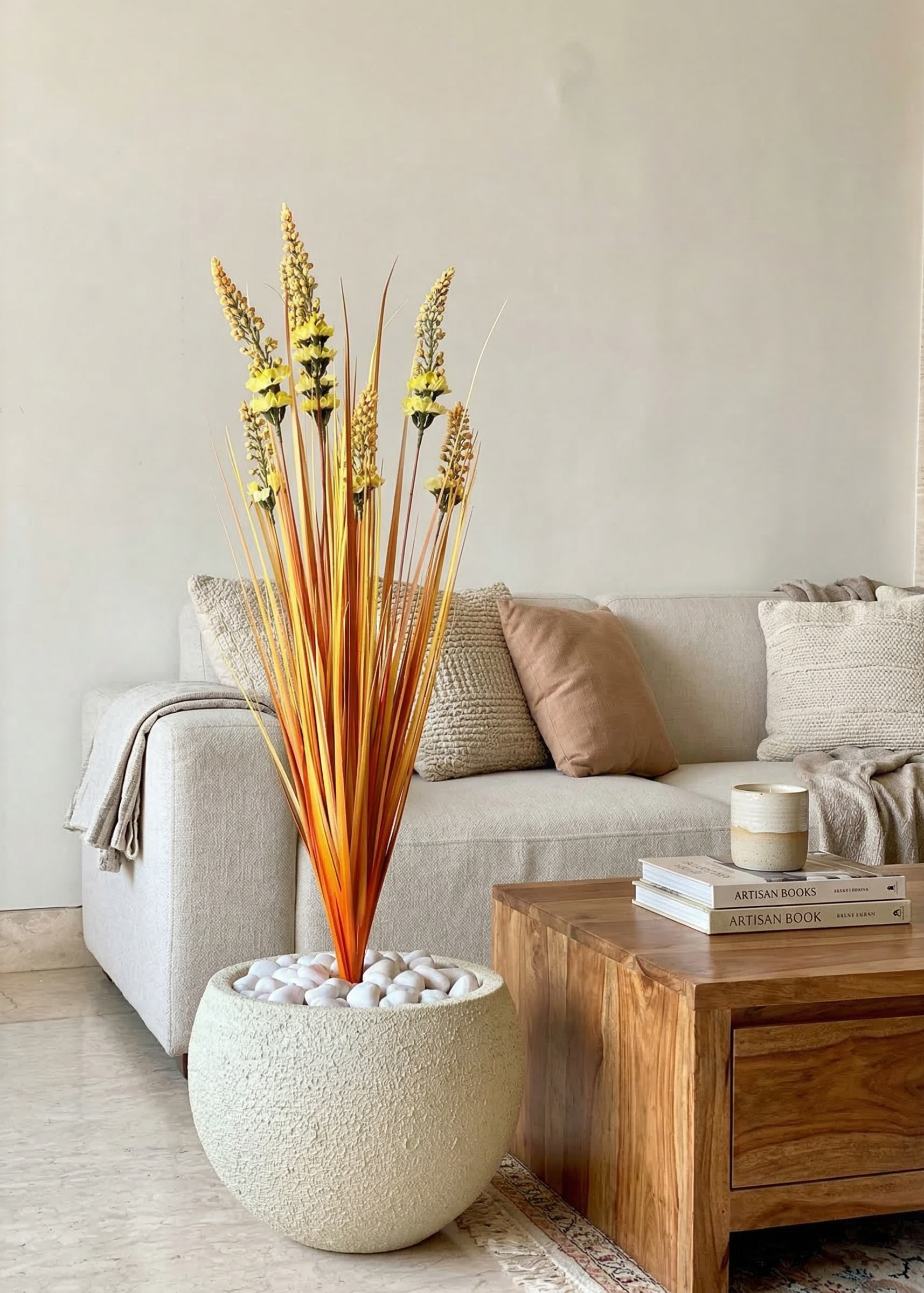 Artificial Dawn Foxtail Pampas Bunch - 3 Feet