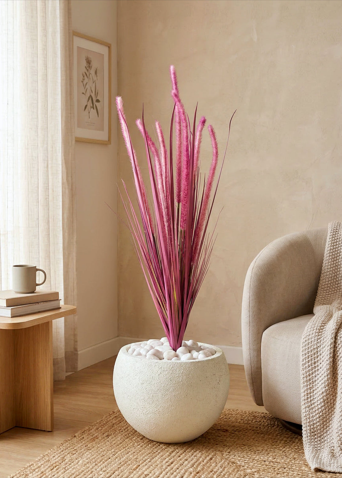 Artificial Purple Silk Grass Bunch - 3 Feet