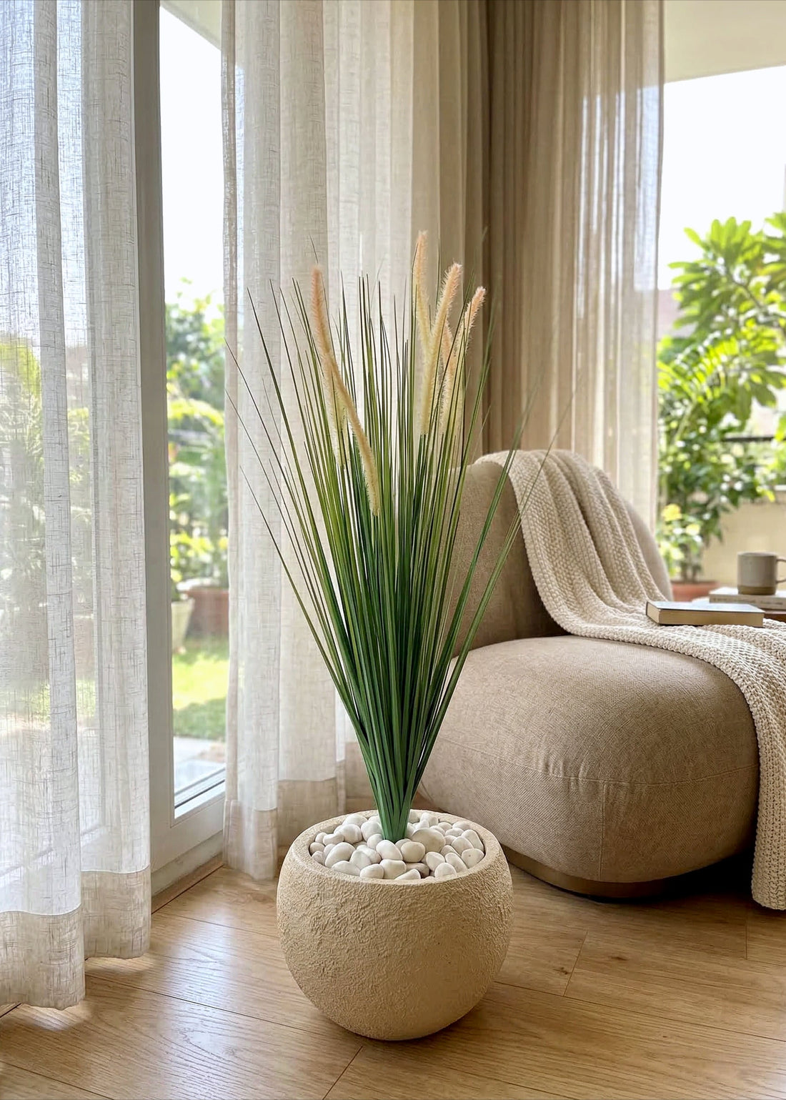 Artificial Sage Pampas Grass Bunch - 3 Feet