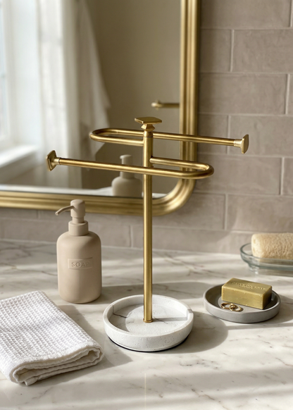 Halo Hand Towel Stand - White