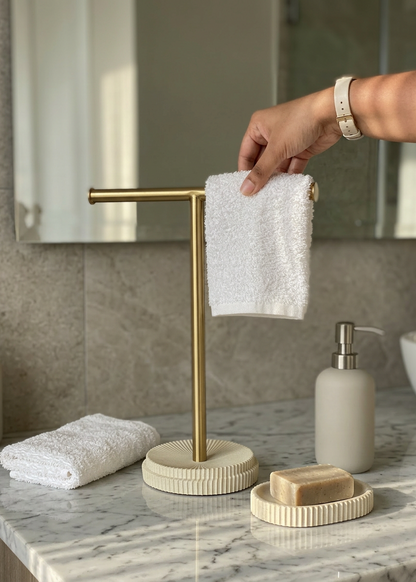 Linear Hand Towel Stand - Ivory
