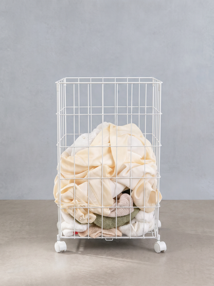Foldable Laundry Basket - White
