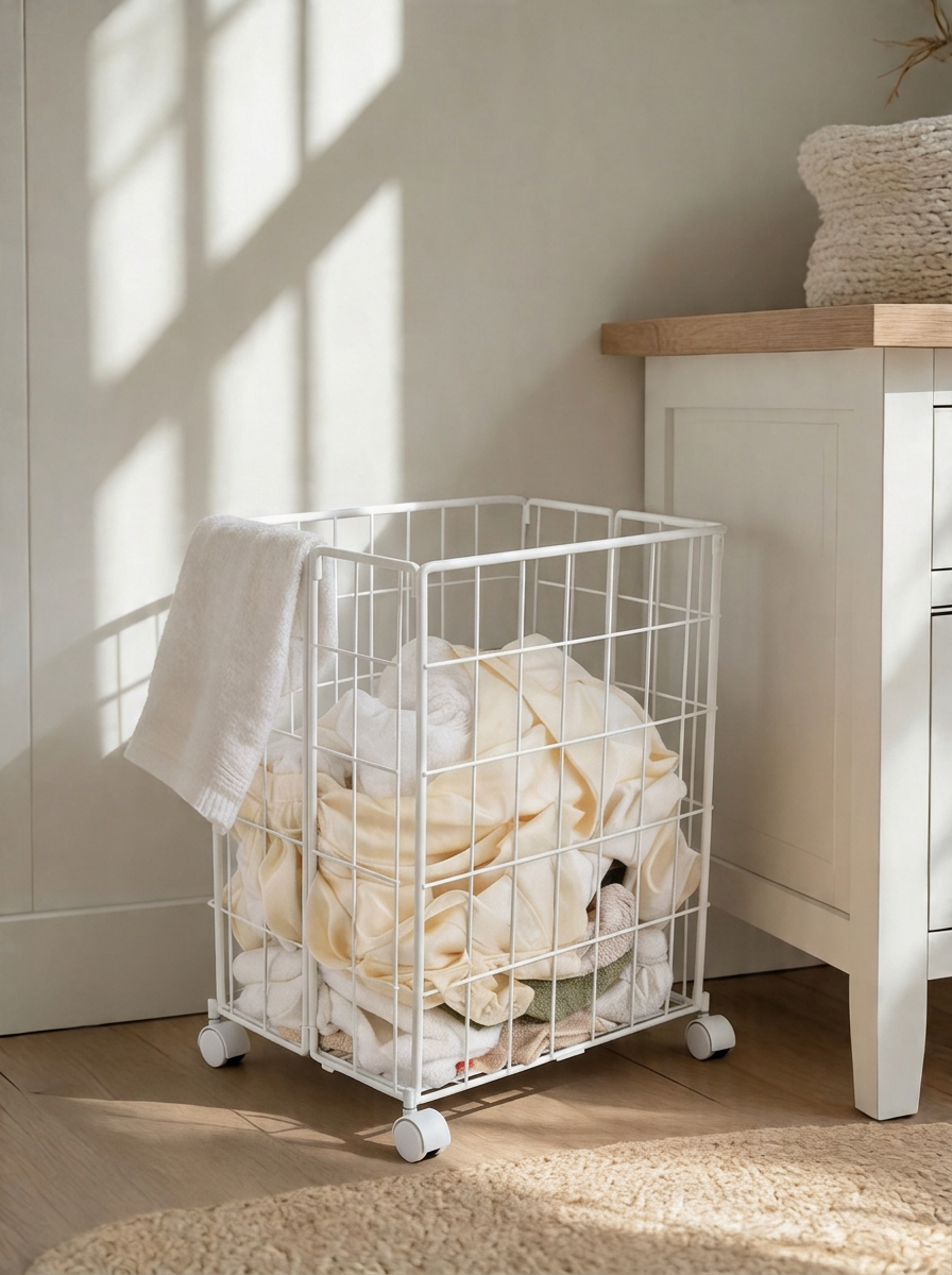 Foldable Laundry Basket - White