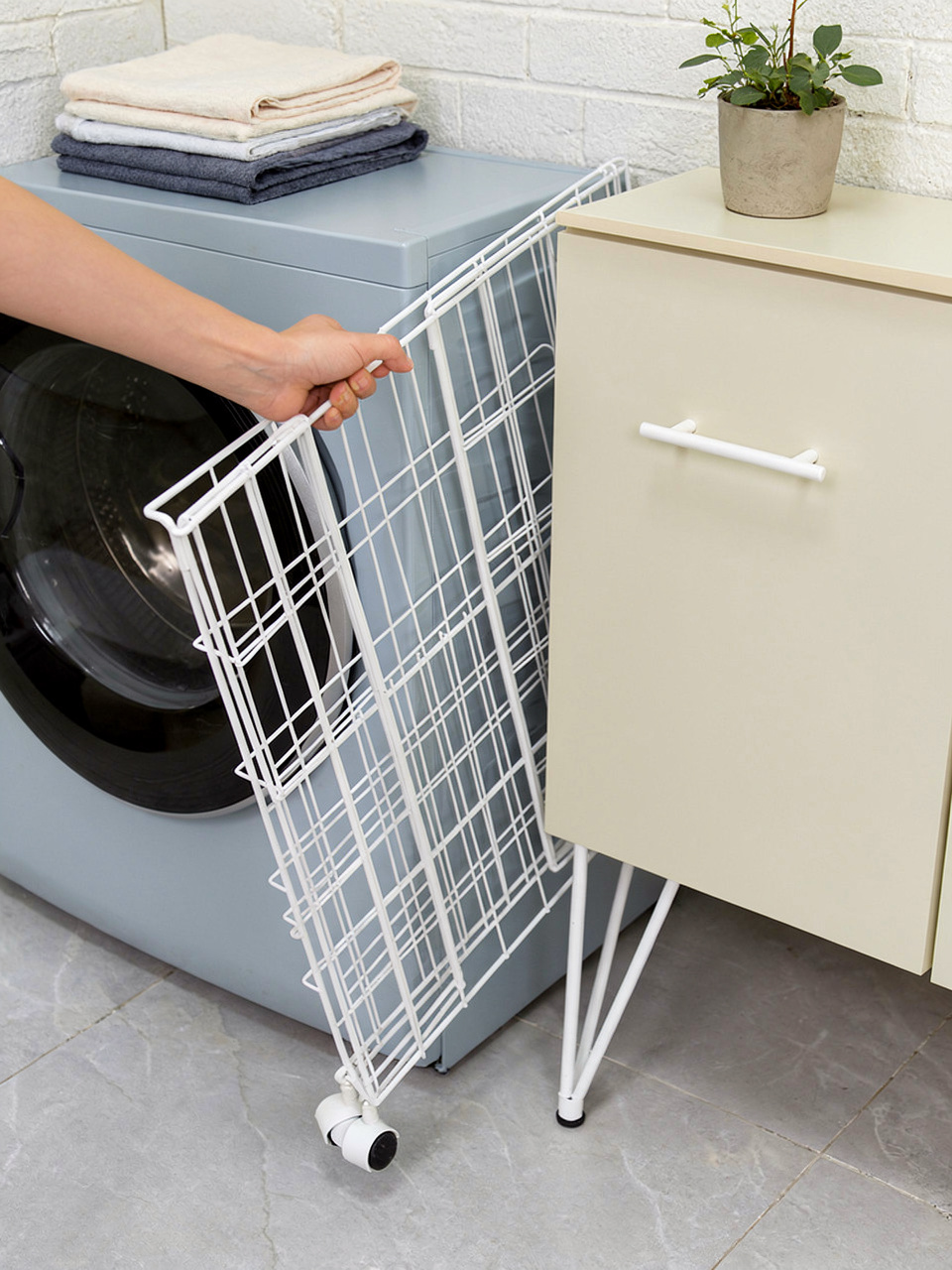 Foldable Laundry Basket - White