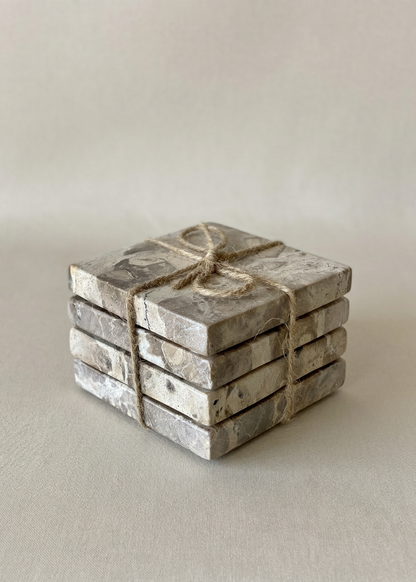 Capri Marble Coasters - Beige