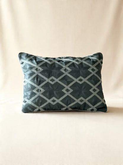 Geometric Embroidered Lumbar Cushion Cover