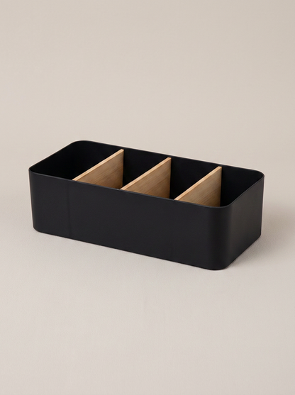Multipurpose Drawer Organizer for Makeup &amp; Socks - Black