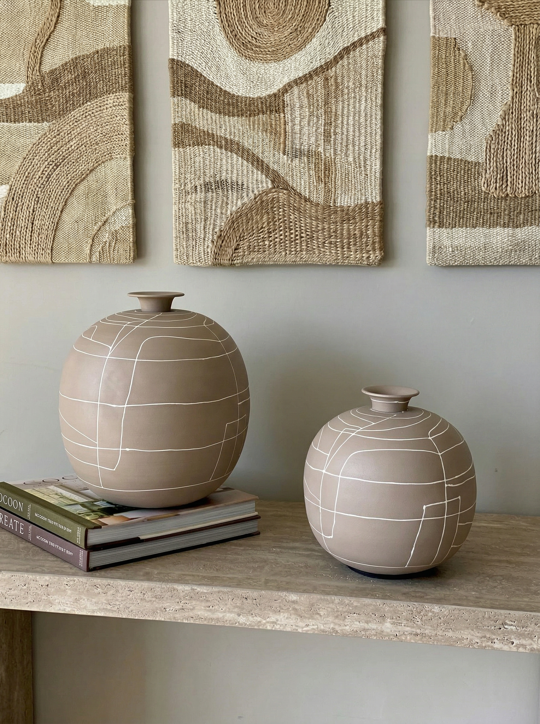 Dune Obsidian Vase - Beige (Large)