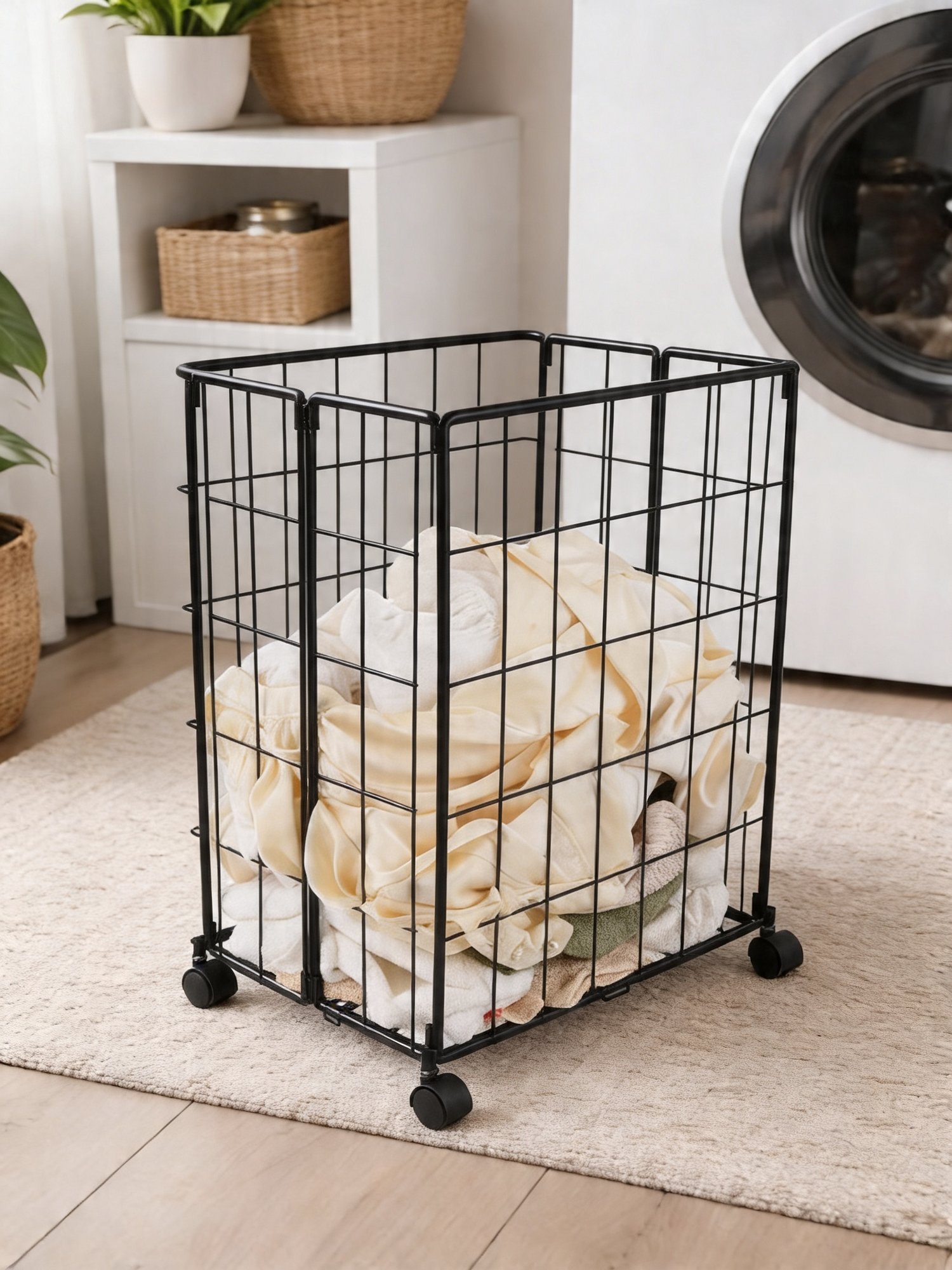 Foldable Laundry Basket: Black