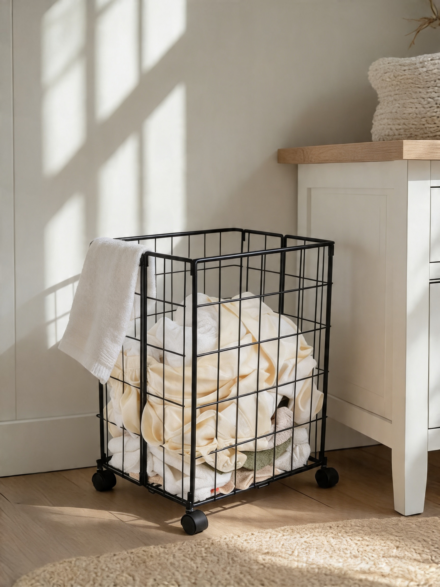 Foldable Laundry Basket: Black