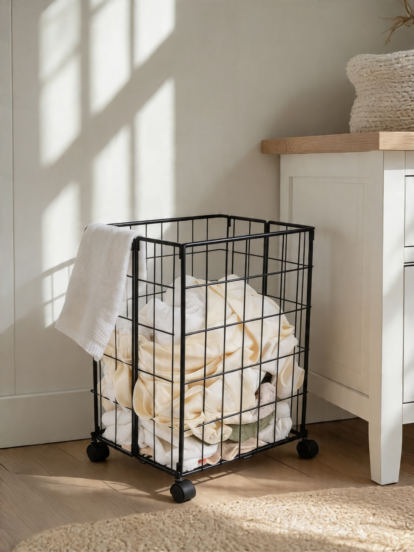 Foldable Laundry Basket: Black