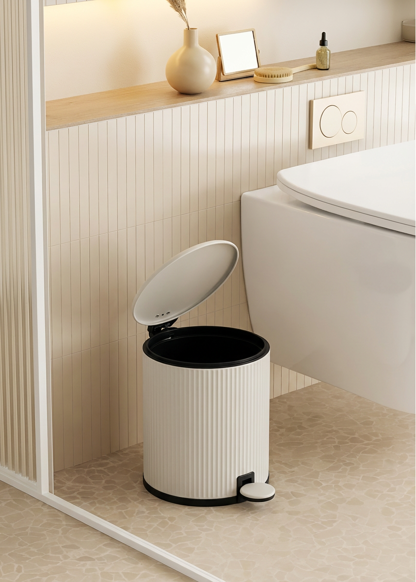 Trove Beige Matt Dustbin - 5L