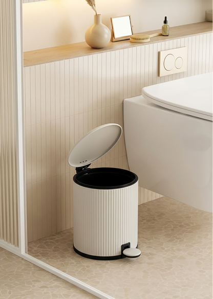 Trove Beige Matt Dustbin - 5L