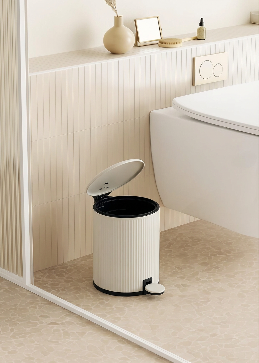 Trove Beige Matt Dustbin - 3L