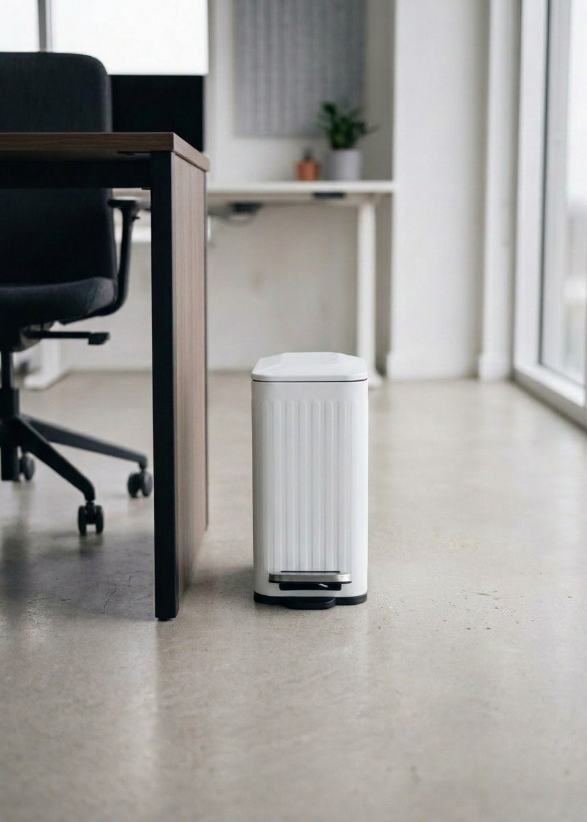 Verve Metallic Dustbin - White (6L)