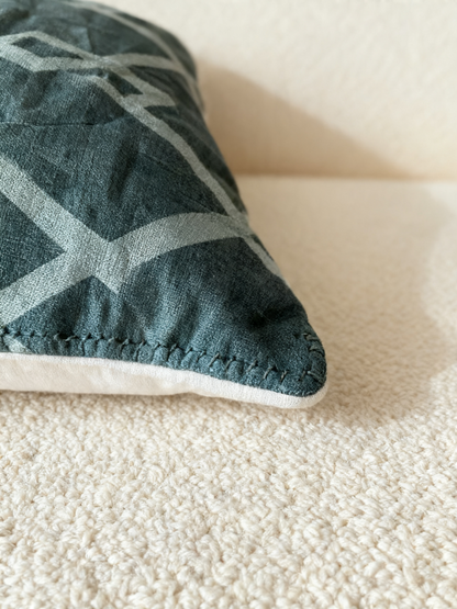 Geometric Embroidered Lumbar Cushion Cover