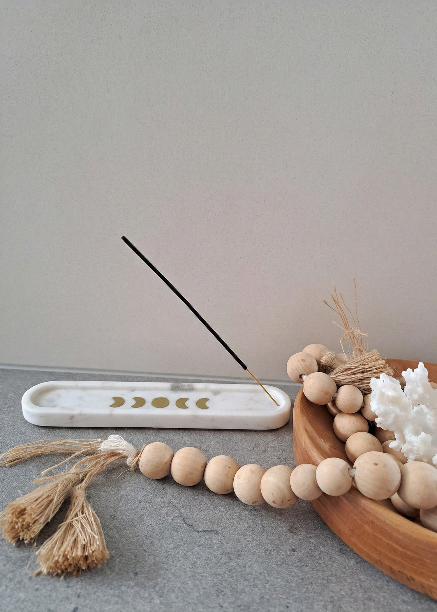 Celestial Marble Incense Holder- White