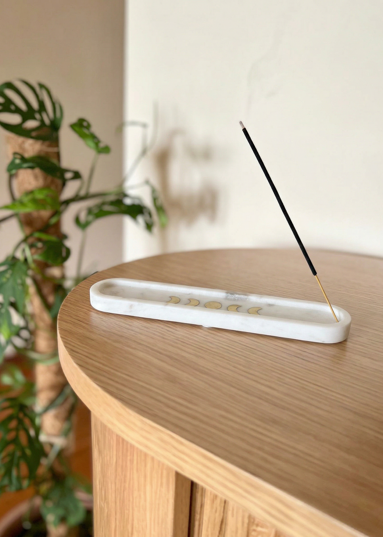 Celestial Marble Incense Holder- White
