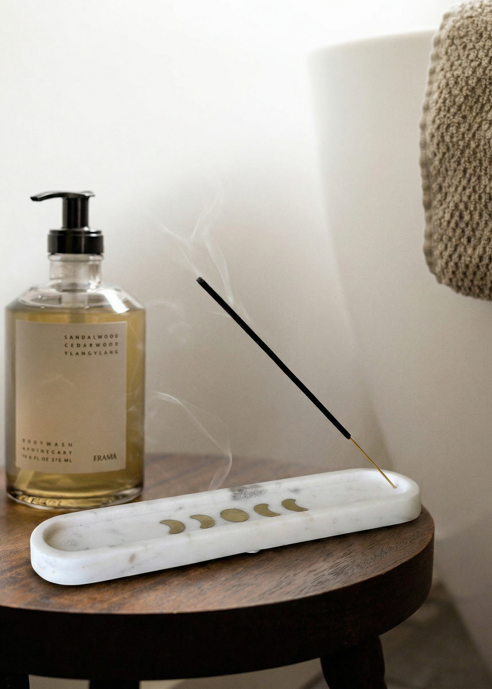 Celestial Marble Incense Holder- White