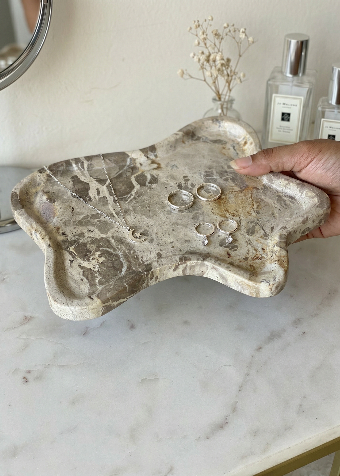 Marble Trinket Tray - Beige