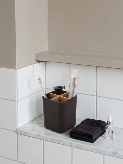 Toothbrush &amp; Toothpaste Storage Caddy - Black