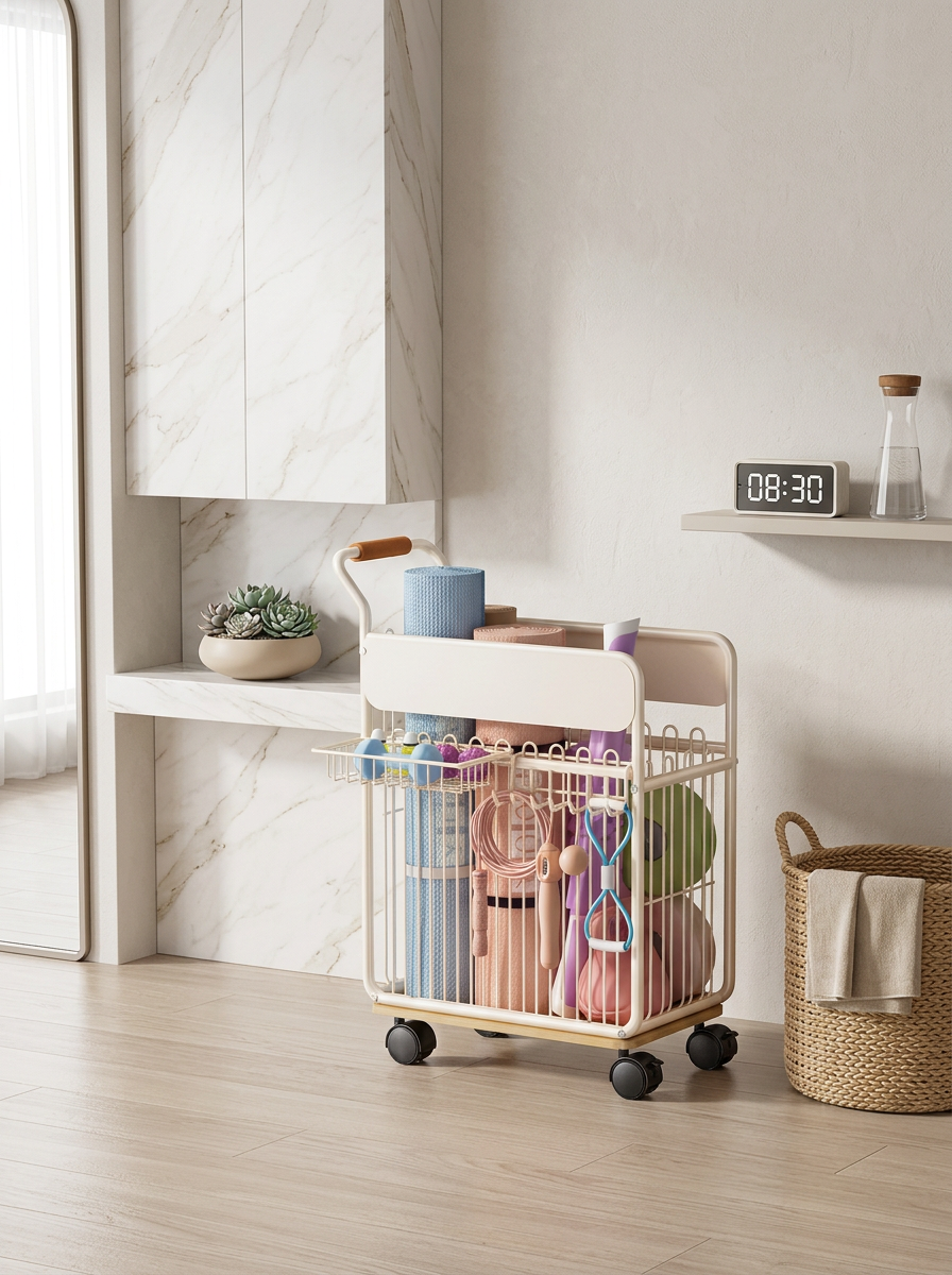 Yoga Equipment Storage Cart