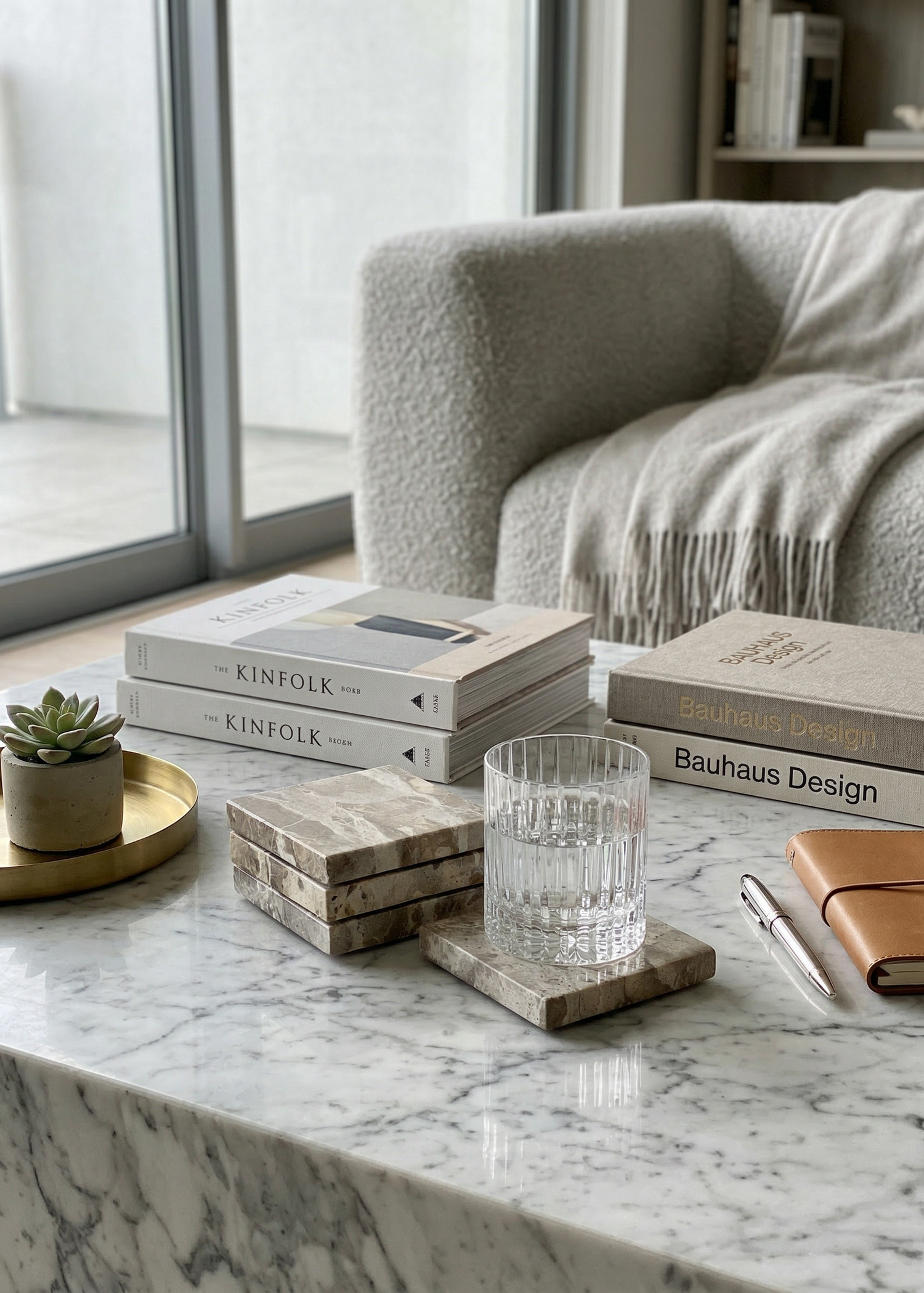 Capri Marble Coasters - Beige