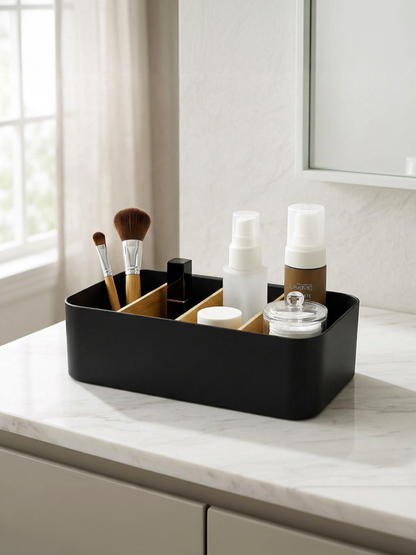 Multipurpose Drawer Organizer for Makeup &amp; Socks - Black