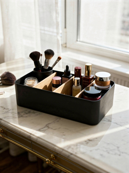Multipurpose Drawer Organizer for Makeup &amp; Socks - Black