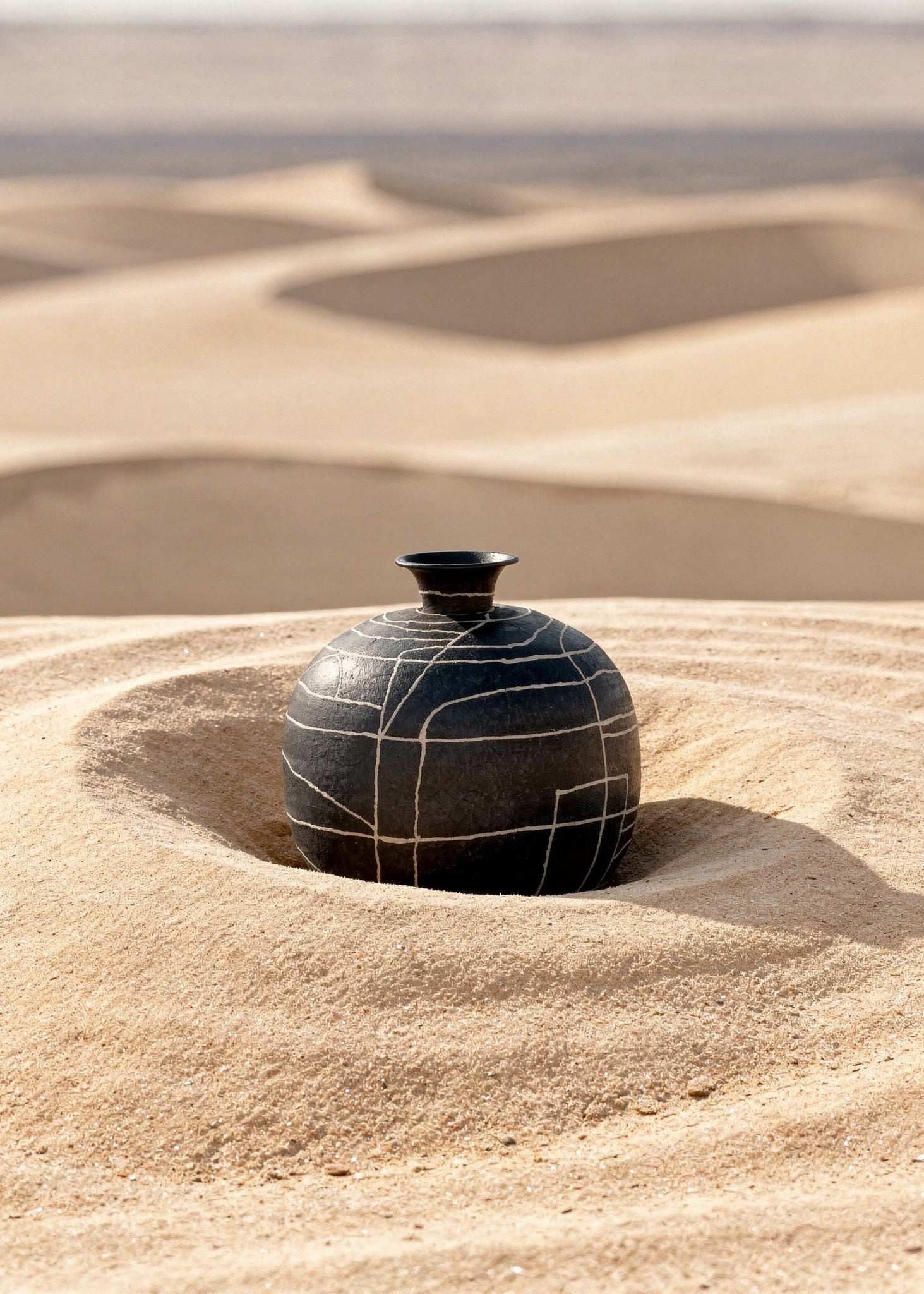Dune Obsidian Vase - Black (Small)