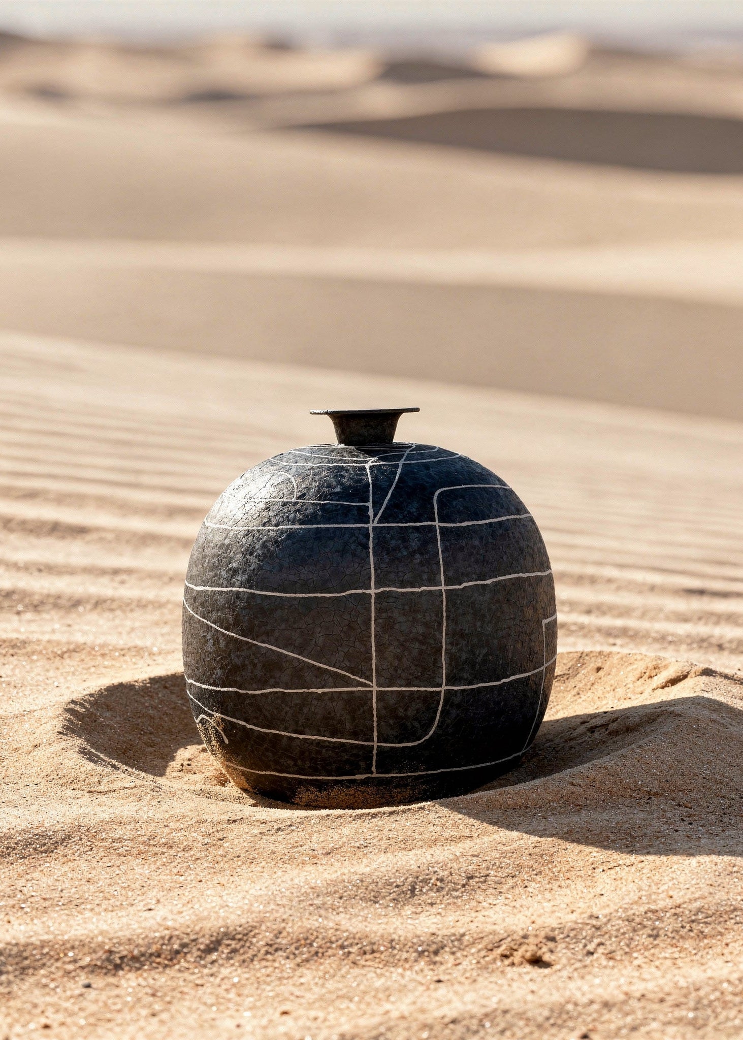 Dune Obsidian Vase - Black (Large)