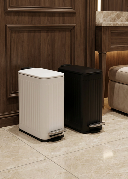Verve Metallic Dustbin - White (6L)