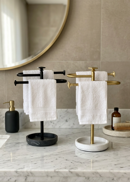 Halo Hand Towel Stand - Black