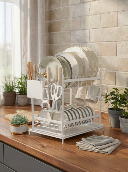 Dish Rack Two Layer - White