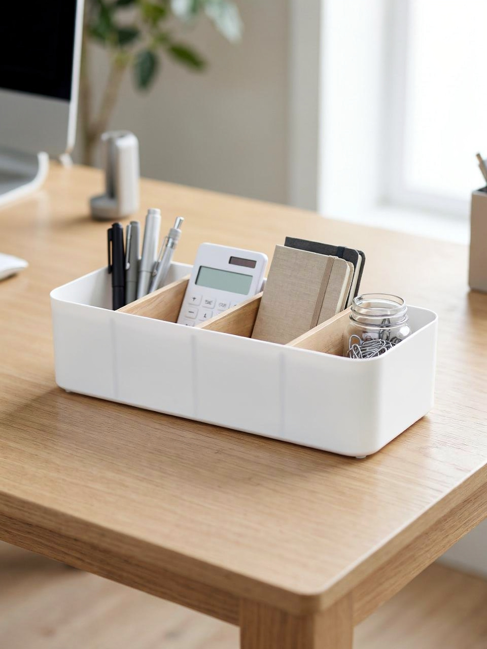 Multipurpose Drawer Organizer for Makeup &amp; Socks - White