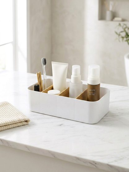 Multipurpose Drawer Organizer for Makeup &amp; Socks - White