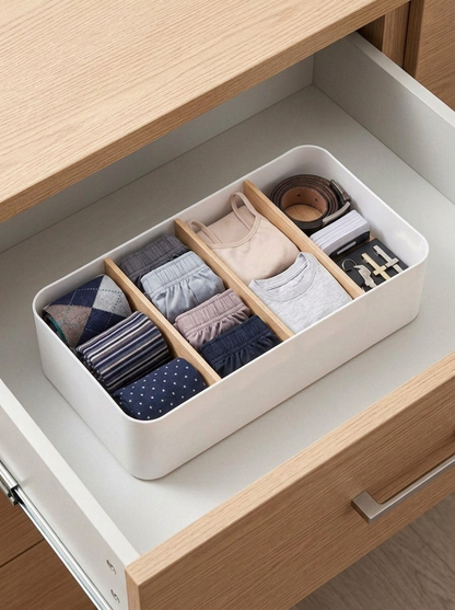 Multipurpose Drawer Organizer for Makeup &amp; Socks - White