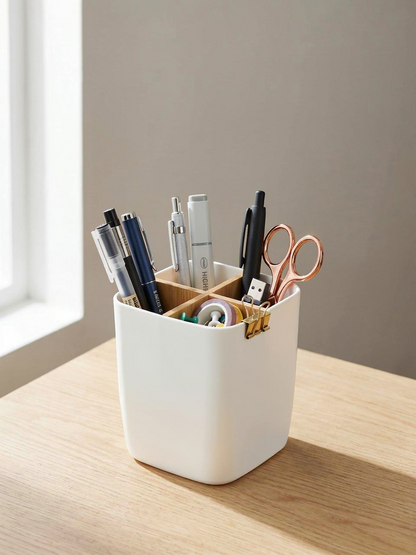 Toothbrush &amp; Toothpaste Storage Caddy - White