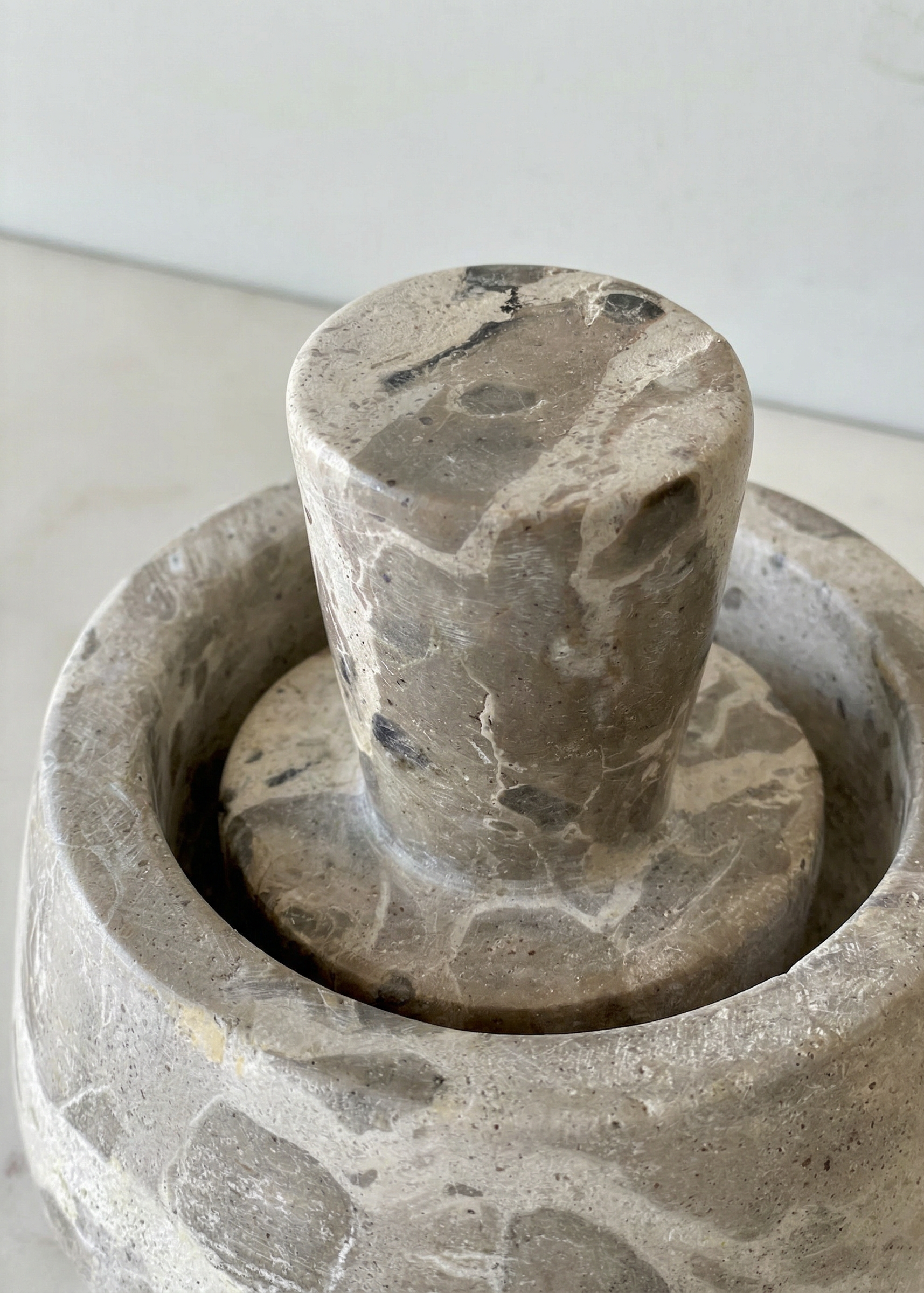 Capri Marble Mortar Pestle - Beige