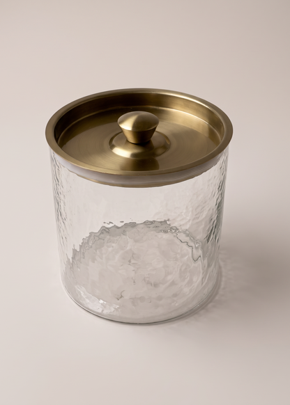 Elan Hammered Glass Ice Bucket with Scoop