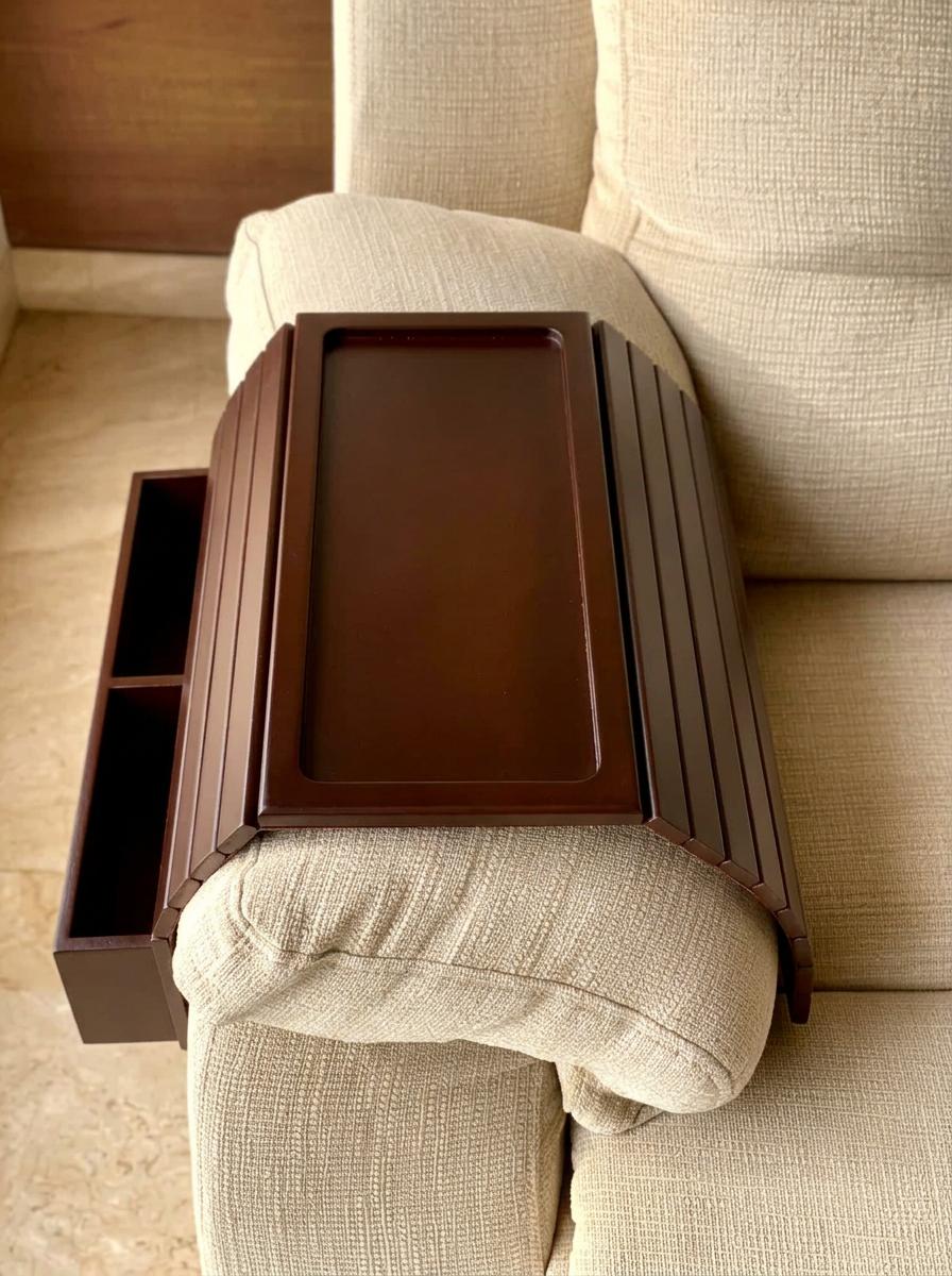 Multipurpose Sofa Armrest - Walnut