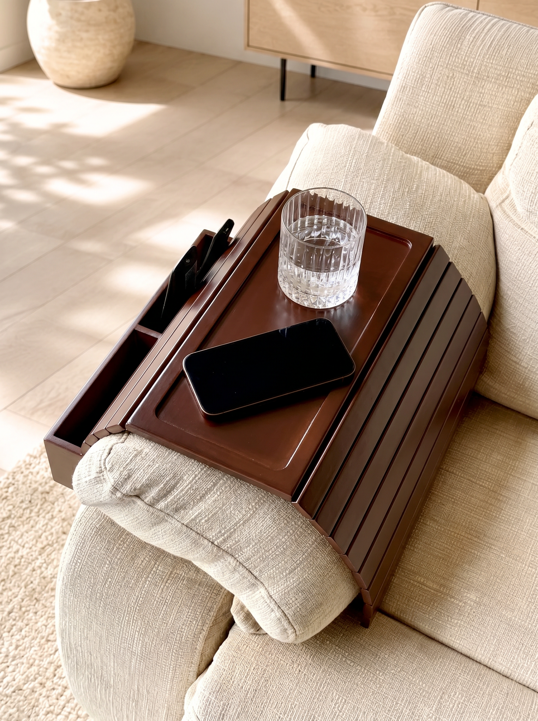 Multipurpose Sofa Armrest - Walnut