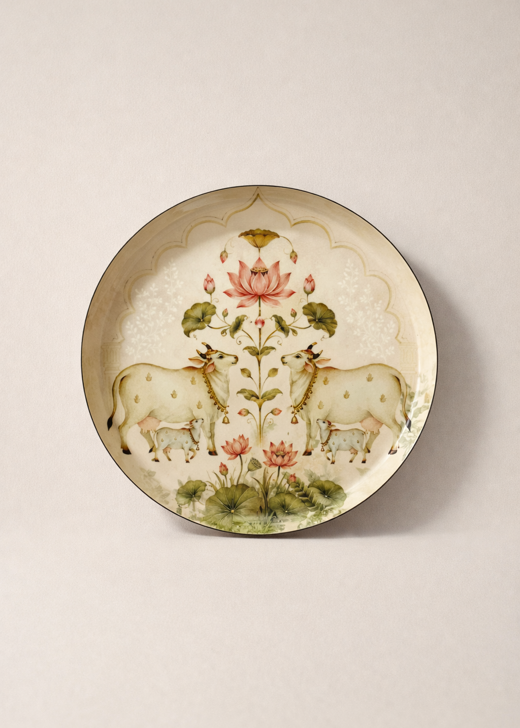 Lotus Pichwai Wall Plates (Set of 5)