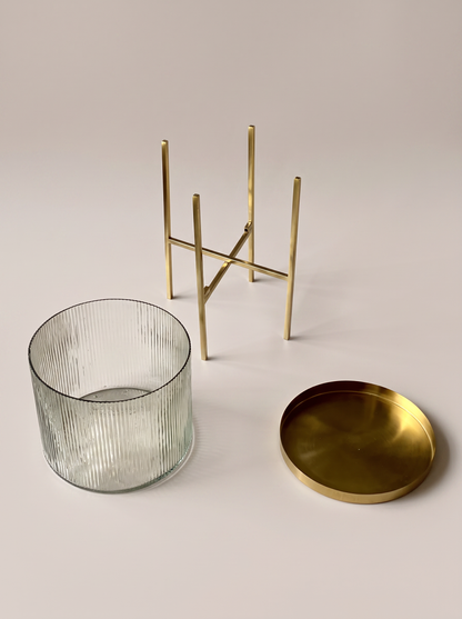 Fluted Glass Bowl Stand - Small