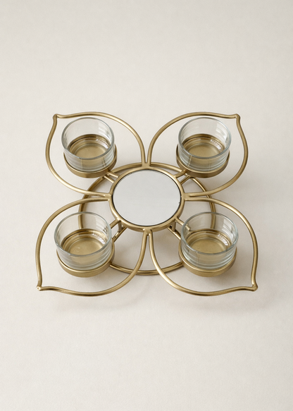 Inaya Bloom Gold Tea Light Holder