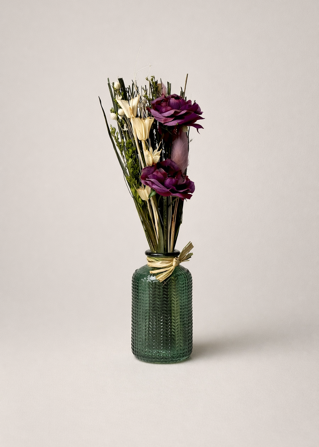 Artificial Purple Rose Bunch with Vase