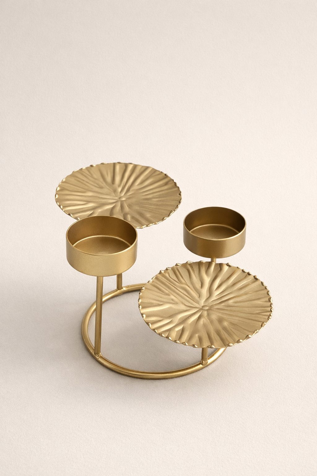 Rustic Lotus Leaf Votive Tray - Small