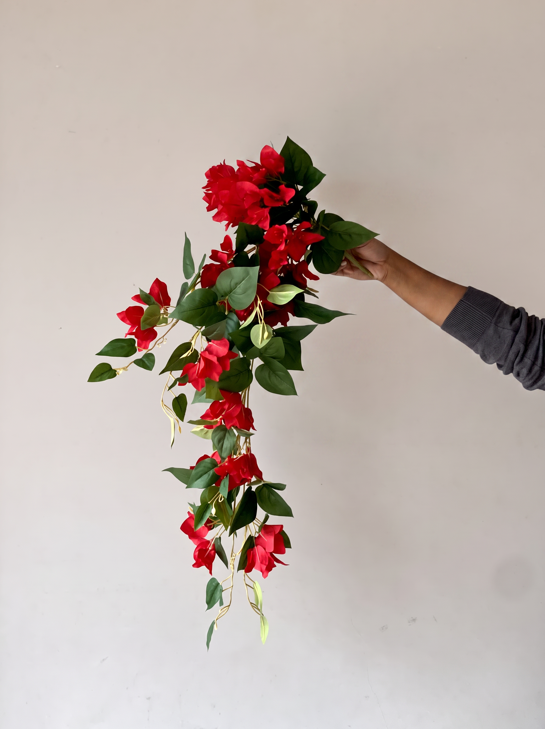Artificial Hanging Bougainvillea Plant Red - 2.5 Feet