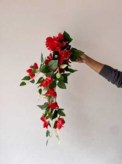 Artificial Hanging Bougainvillea Plant Red - 2.5 Feet